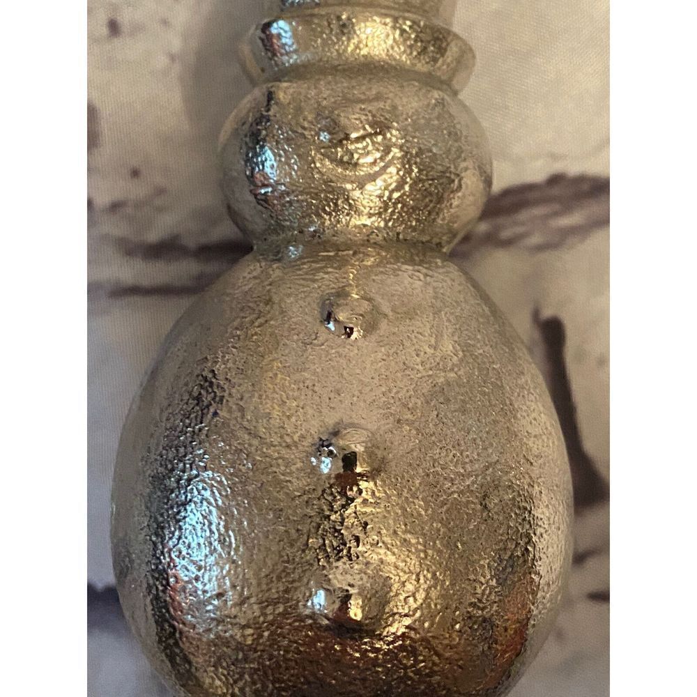 Set of 2 Silver Snowmen Taper Candle Holders - Picture 5 of 8